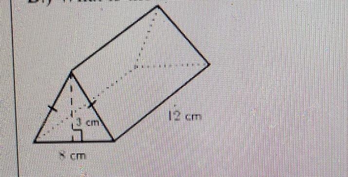 A). What is the volume of the below triangular prism? B.) What is the surface area-example-1