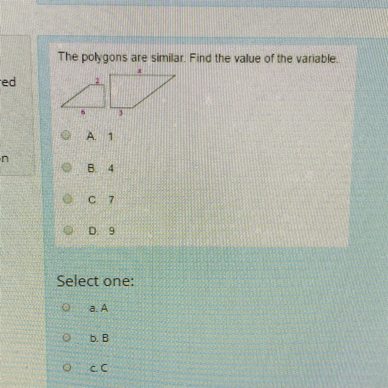 The polygons are similar. Find the value of the variable. 30 points-example-1