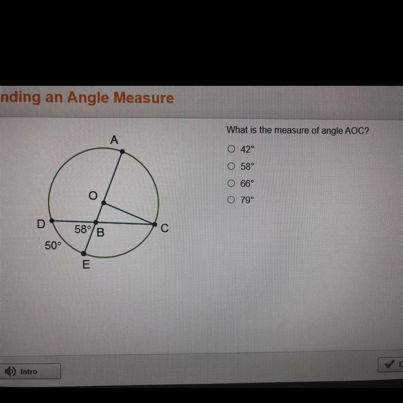 What is the measure of angle aoc-example-1