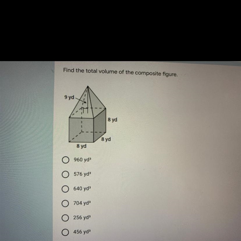 Find the total volume of the composite figure. Please help-example-1