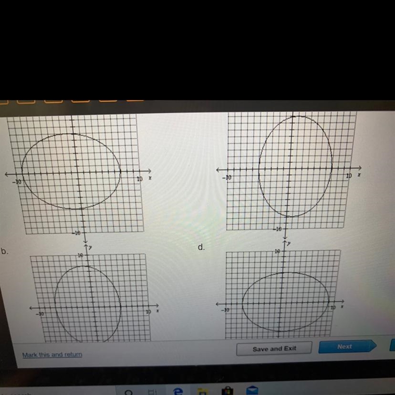 Choose the graph of the following equation 64(x+1)^2+36y^2=48^2-example-1