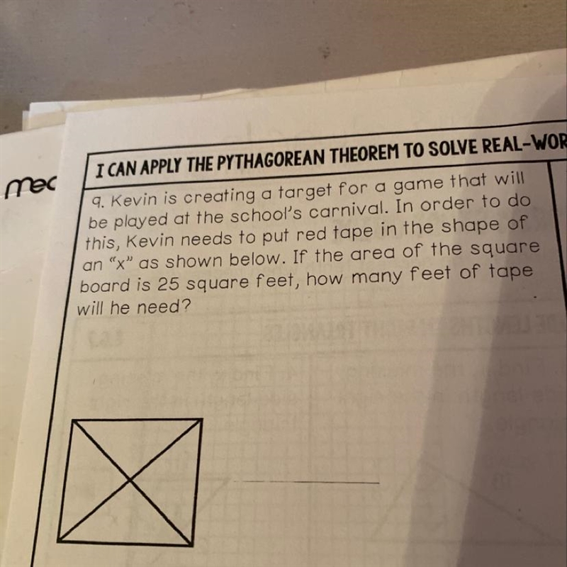 I need help with this problem. It’s applying the Pythagorean theorem to solve real-example-1