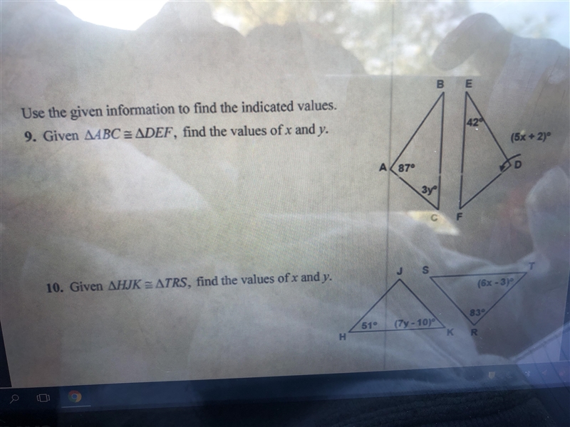 Need 9 and 10 find Xs Ys-example-1