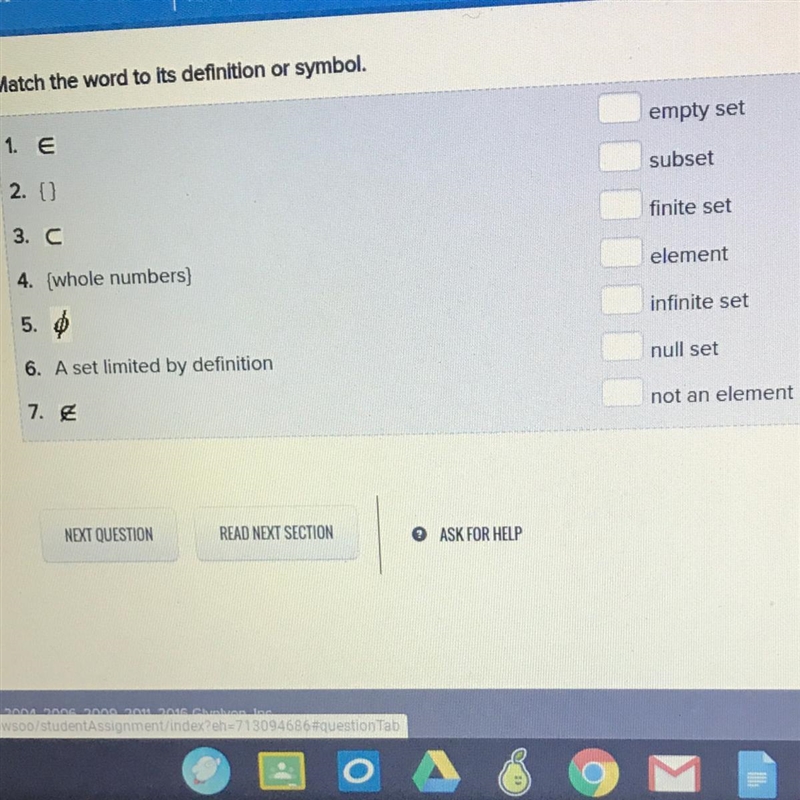 10 pts Match the word to its definition or symbol.-example-1