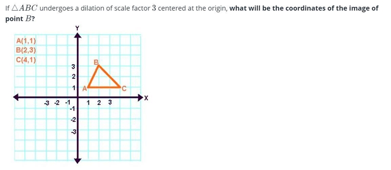 If ABC undergoes a dilation of scale factor 3 centered at the origin, what will be-example-1