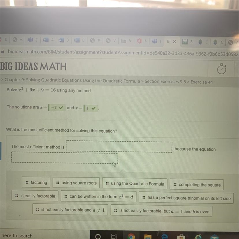 I need help on this math problem I don’t know the method for it the problem is x^2+6x-example-1