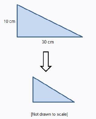 PLEASE QUICK!! The triangle below has been reduced by a scale of 0.4. What is the-example-1