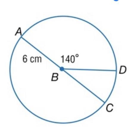 Find the Length of arc . Round to the nearest hundredth. A. 14.66 cm B. 0.389 cm C-example-1