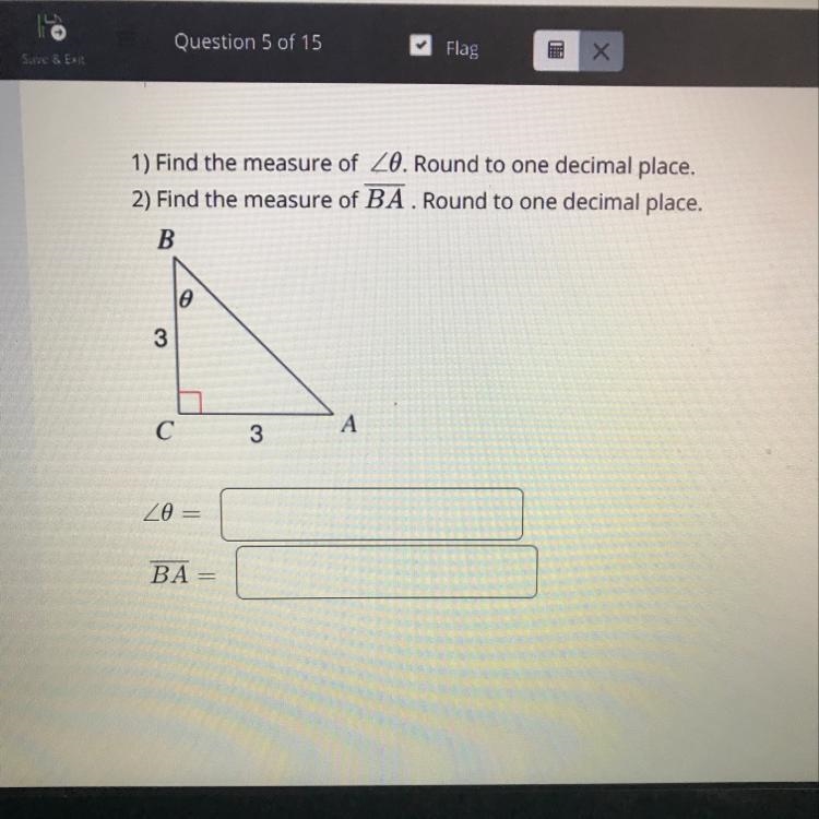 1) find the measure <Ø. Round to one decimal place. 2.) find the measure of line-example-1