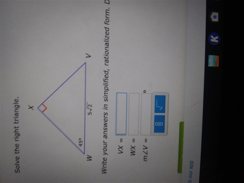 How do I solve a special right triangle-example-1