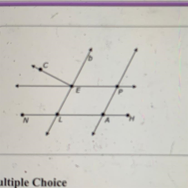 Use the figure shown above to answer the question. 1. Which correctly names a ray-example-1