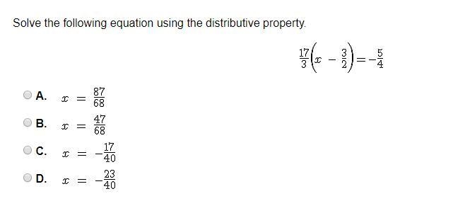 Solve the following equation using the distributive property.-example-1