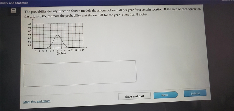 CAN SOMEONE HELP!!!! This is technically HIGHSCHOOL not middle. The probability density-example-1