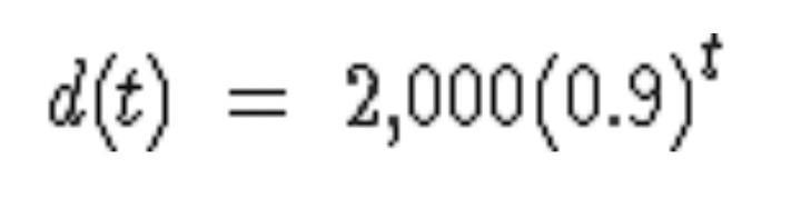 The number of diseased cells, d(t), remaining in a recovering patient's bloodstream-example-1