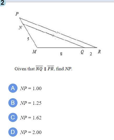 Find the measure of NP on the triangle-example-1