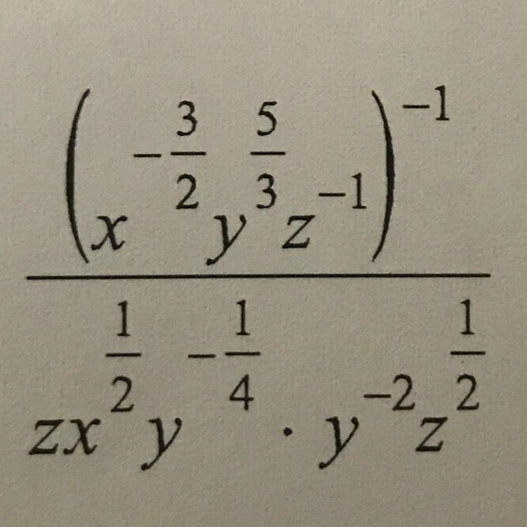 Math help simplify. your awnser should contain only positive exponents with no fractional-example-1