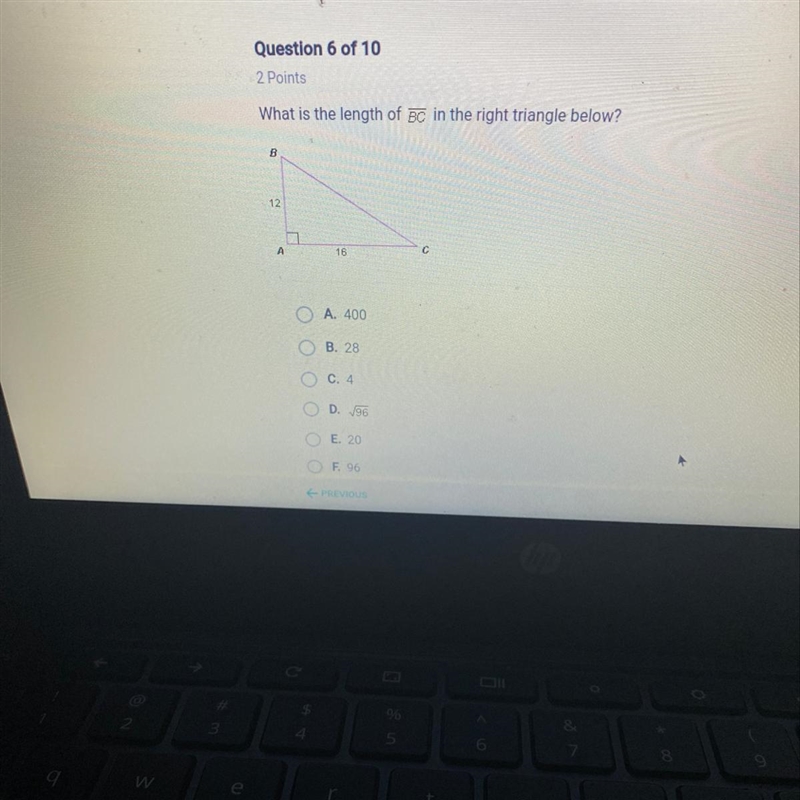 What is the length of bc in the triangle below-example-1