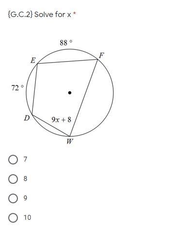 Solve for x A.7 B.8 C.9 D.10-example-1