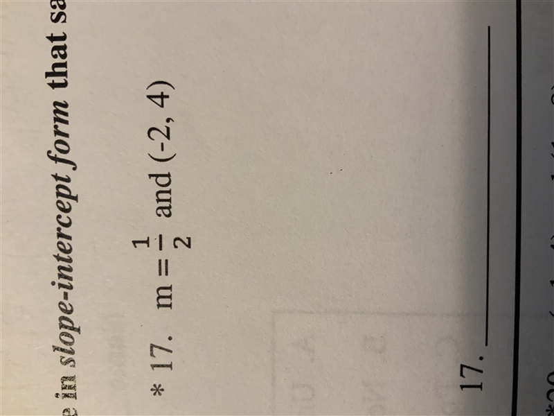 I need the slope intercept form please help and I need tho show the work-example-1