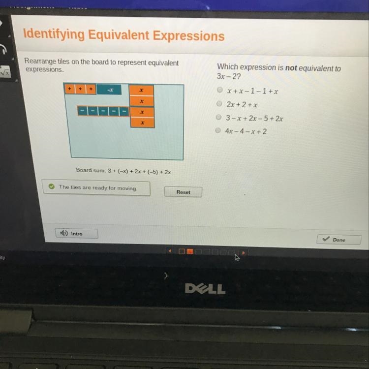 Which expression is not equivalent to 3x - 2?-example-1