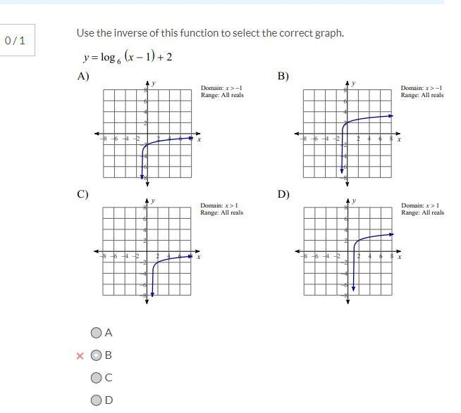 Use the inverse of this function to select the correct graph.-example-1