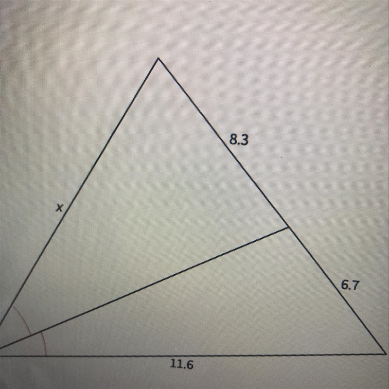 Find x to the nearest tenth a. 9.4 b. 4.8 c. 1.7 d. 14.4 help pleasssse ?!?-example-1