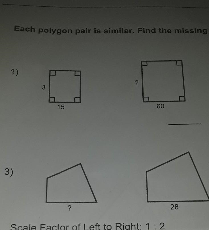 Each polygon pair is similar. Find the missing side length-example-1