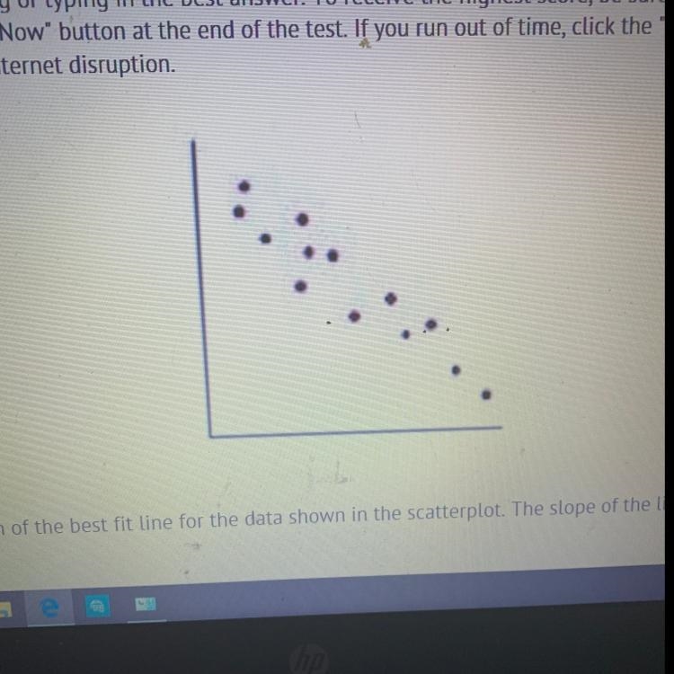 Susan found the equation of the best fit line for the data shown in the scatterplot-example-1