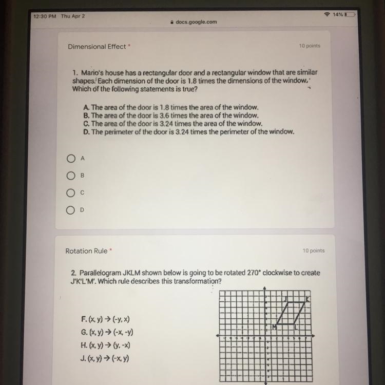 How do I do them and can some one help me with rotation rule and dimension effect-example-1