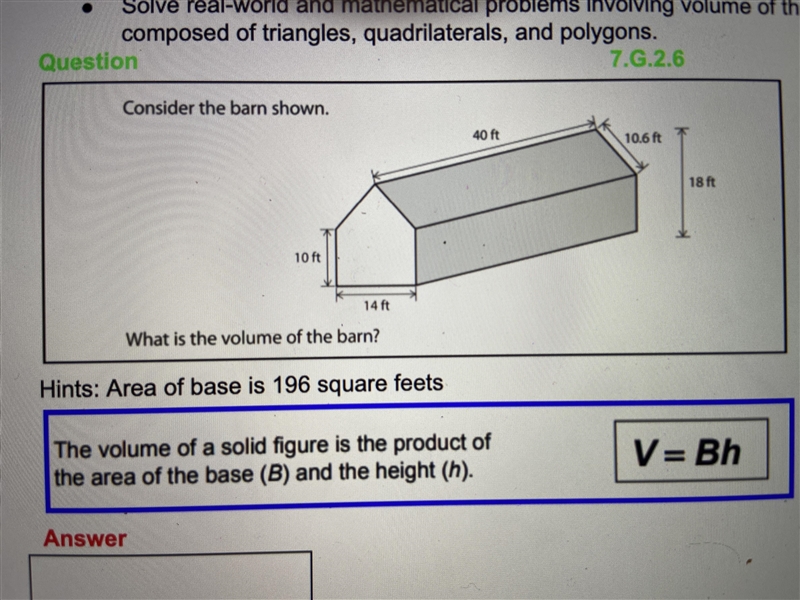 Please help what is the volume of the barn?-example-1