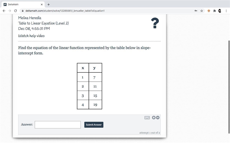 apparently this is explains to find the linear function by the table ( given) but-example-1