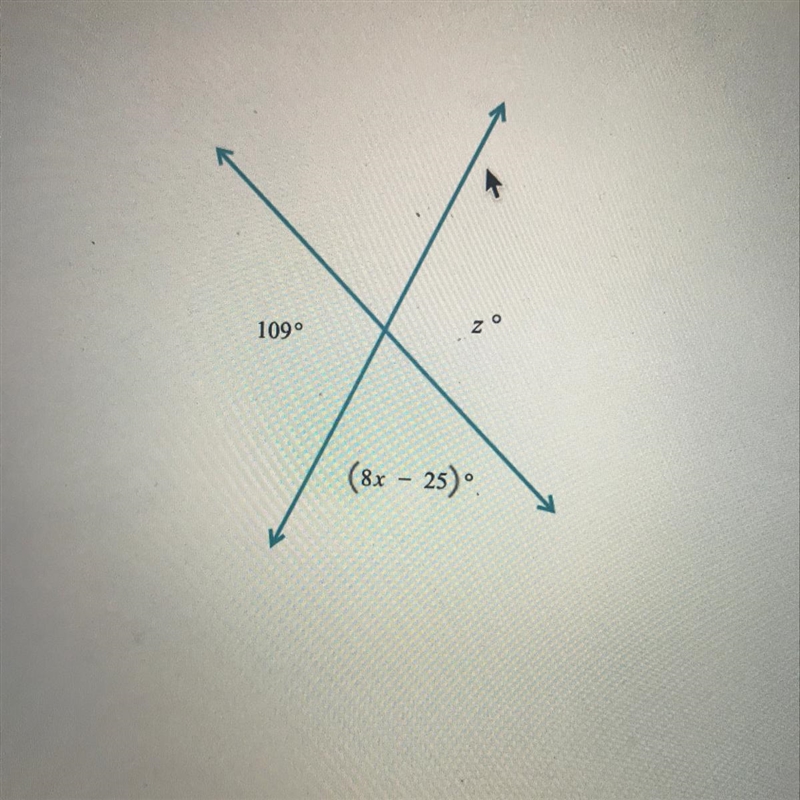 Given the figure below, find the value of x and z.-example-1