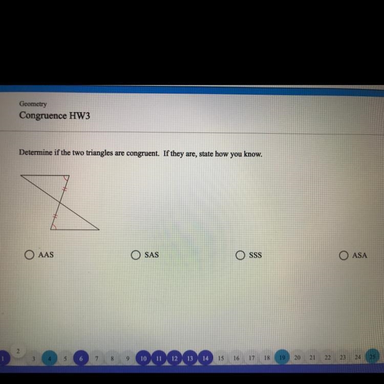 Determine if the two triangles are congruent. If they are, state how you know.-example-1