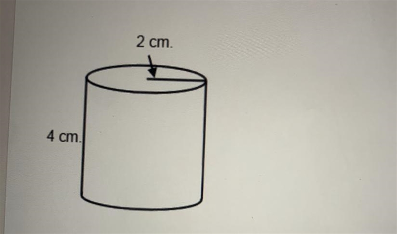 What is the volume of the figure ? A.25.1cm B.50.3cm C.100.5cm D.201.1cm-example-1