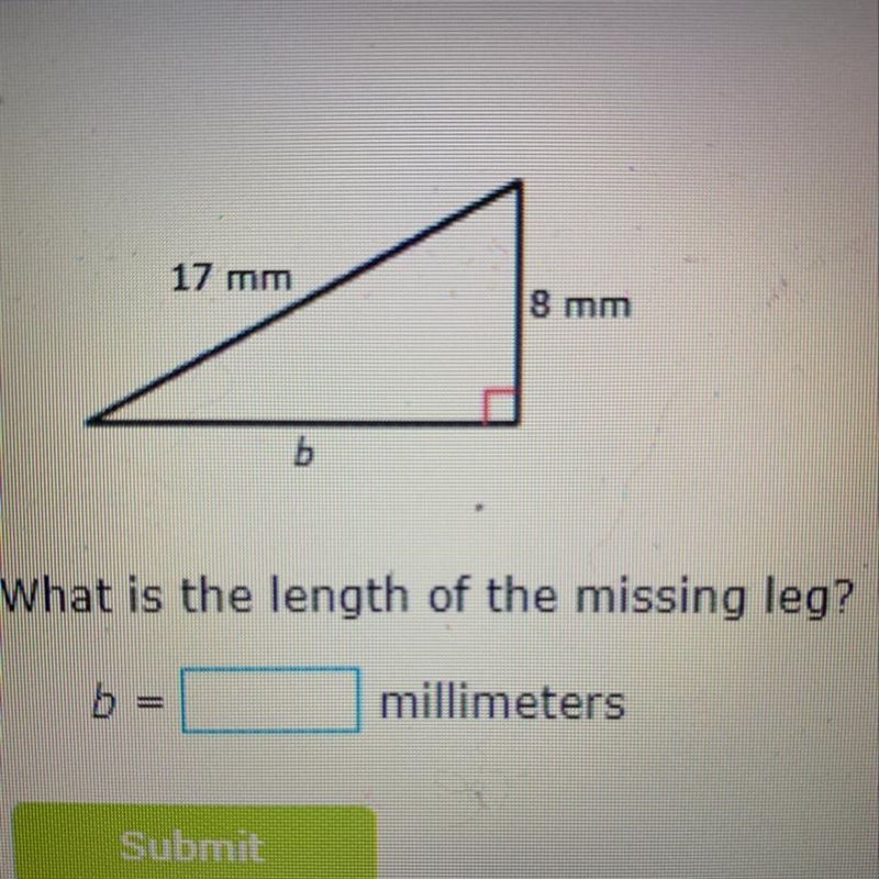 What’s the missing leg length-example-1