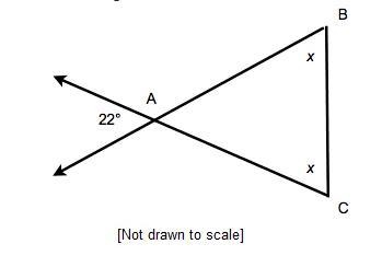 HELP PLEASE! Isosceles triangle ABC is shown below. Triangle A B C. Angles B and C-example-1