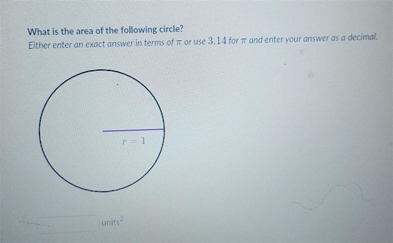 Area of circle. show your work please ​-example-1