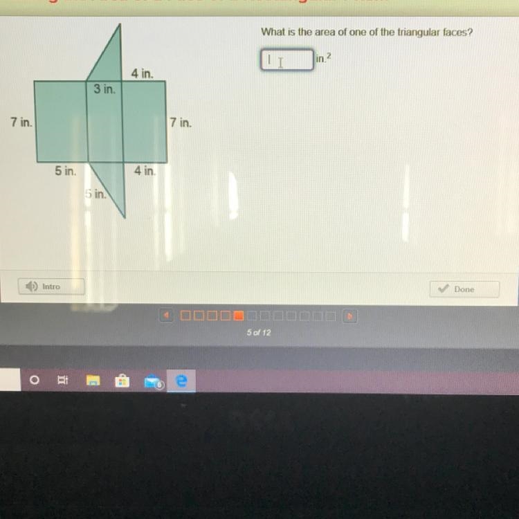 What is the area of one of the triangular faces?-example-1