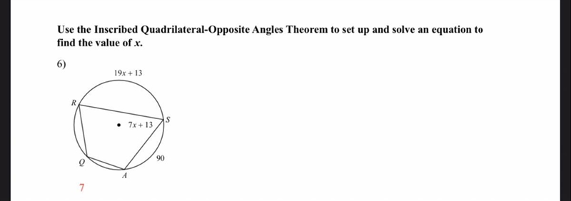 The answer is 7 but does anyone know how to show the work ?-example-1