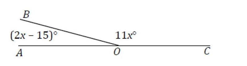 Find the value of x, then use this value to determine the measure of each of the angles-example-1