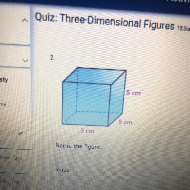 Name the figures 1- cube 2- cylinder 3- square 4- pyramid-example-1