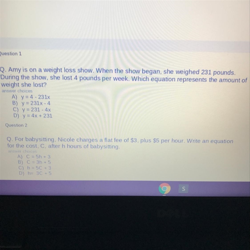 Which equation represents the amount of weight she lost? Write an equation for the-example-1