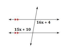 The image shows parallel lines cut by a transversal. The expressions represent unknown-example-1