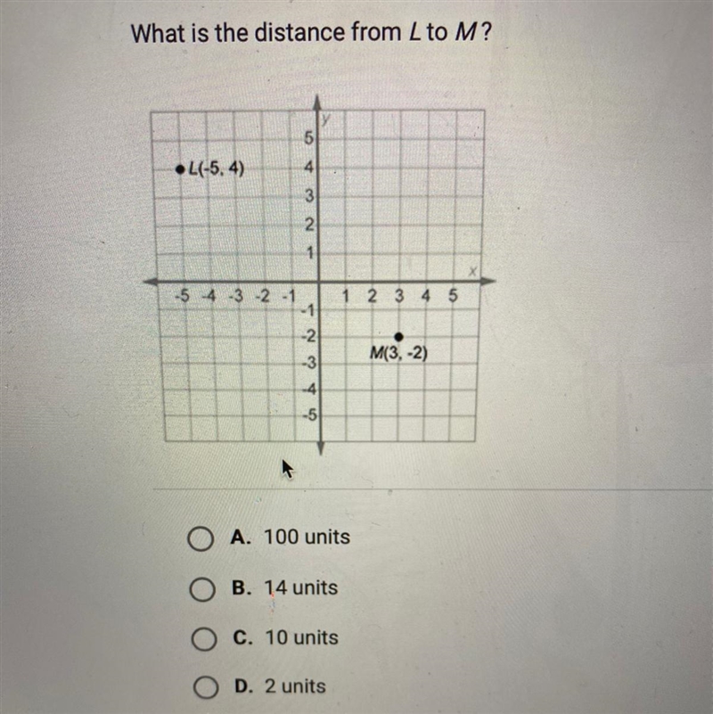 What is the distance from L to M?-example-1