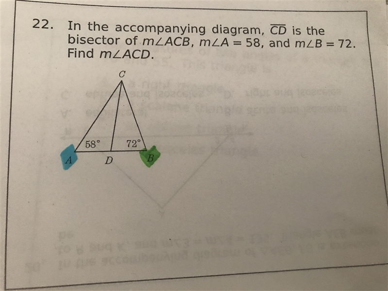 In the accompanying diagram line segment CD is the bisected of m angle ACB m angle-example-1