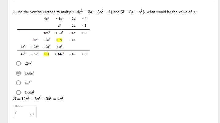 could someone please help with this multiplying polynomial question for the value-example-1