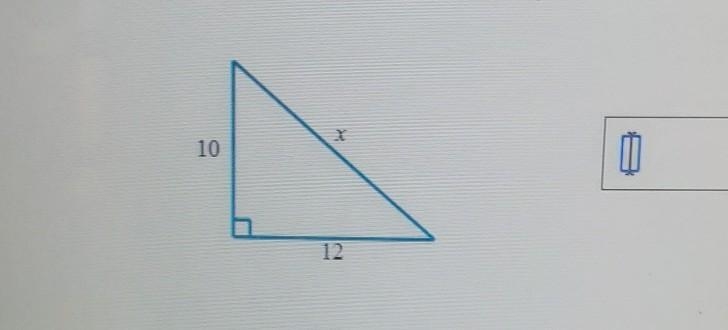 For the following right triangle, find the side length x. Round your answer to the-example-1