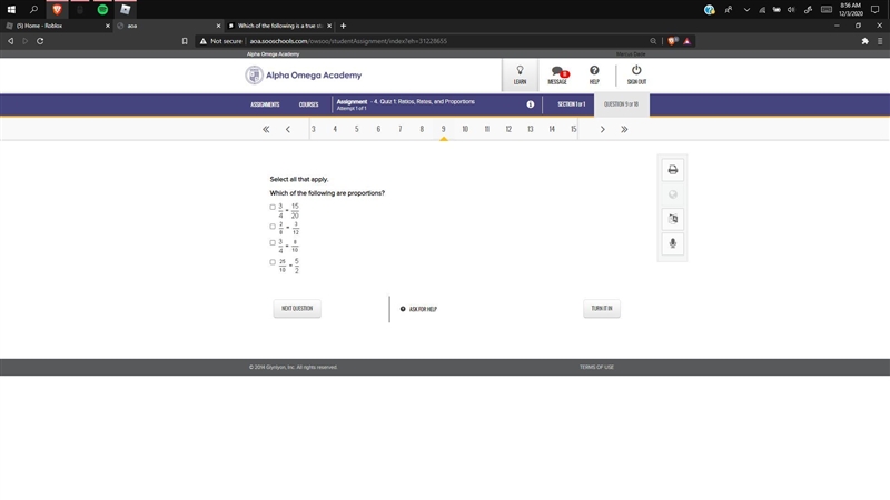 Select all that apply. Which of the following are proportions?-example-1