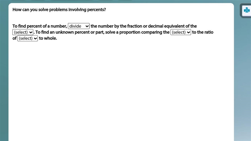 How can you solve problems involving percents?-example-1