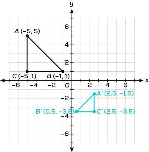 Which single transformation or sequence of transformations would take triangle ABC-example-1